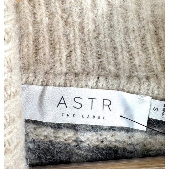 ASTR the Label Fair Isle Turtle neck Relaxed fit SWEATER wool blend sz S - Picture 2 of 7